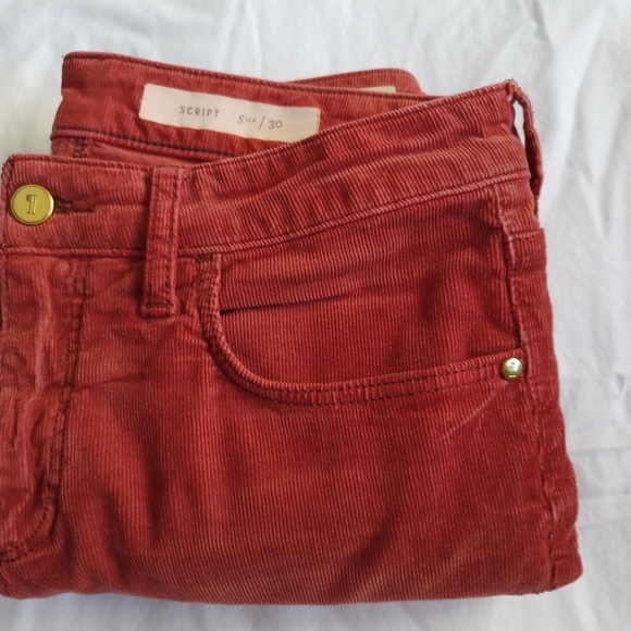 Anthropologie Pilcro and the Letterpress Red Slim Fit Jeans in Corduroy - Picture 2 of 11